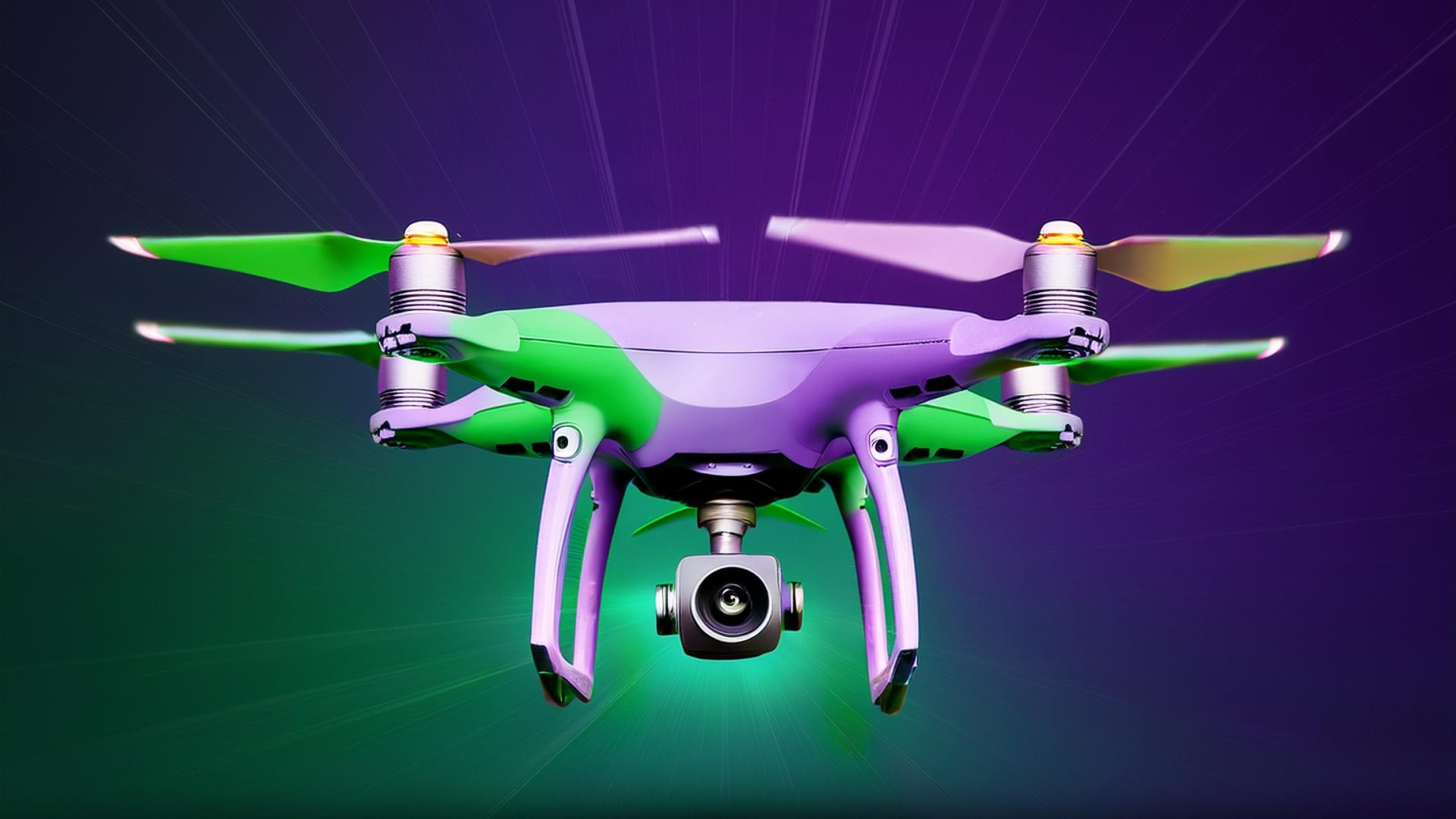 Firefly yeşil ve mor bazlı drone ile tanıtım videosu çekimi 27082